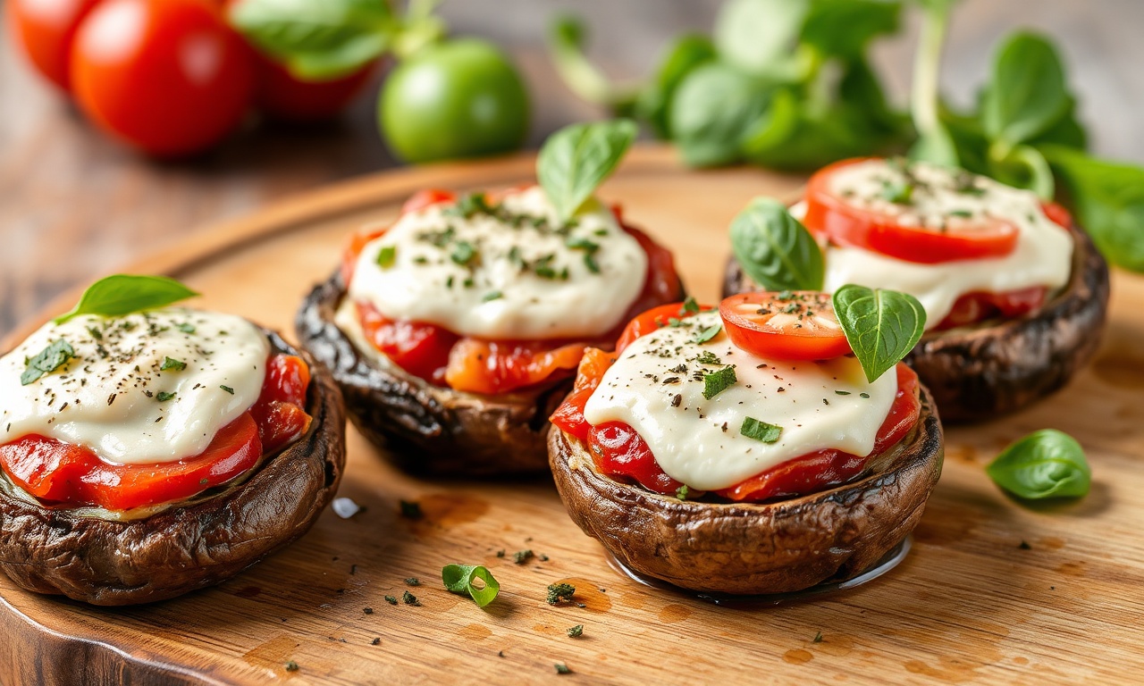Delicious Caprese stuffed portobello mushrooms, a fresh flavor twist.