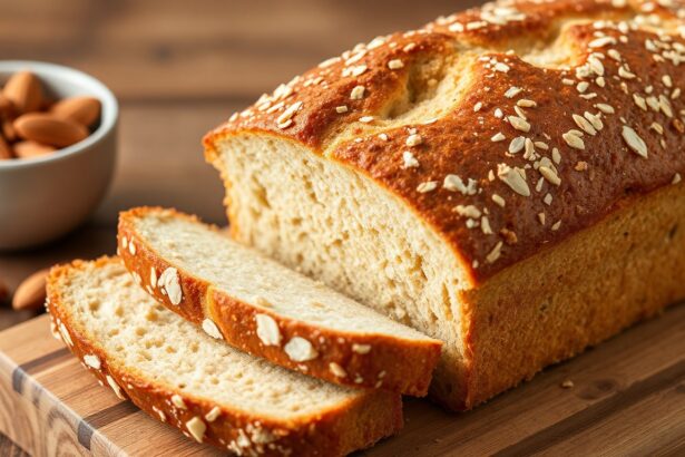 Keto almond flour bread loaf, a low-carb delight.