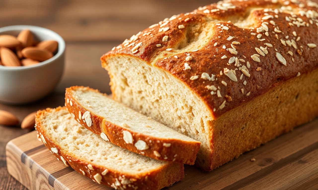 Keto almond flour bread loaf, a low-carb delight.