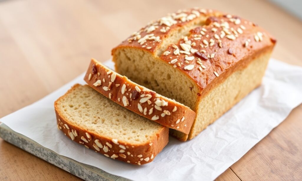 Keto almond flour bread loaf, low-carb delight.