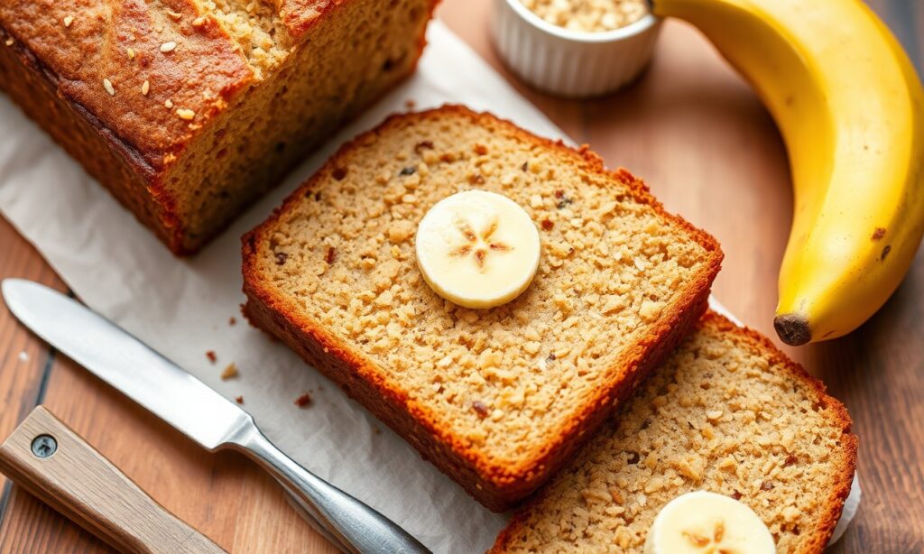 Delicious gluten-free quinoa flour banana bread, freshly baked comfort.