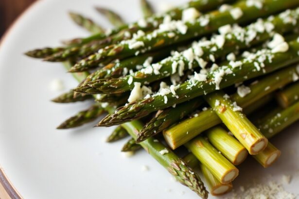 Incredible garlic parmesan roasted asparagus, a delicious side dish recipe.