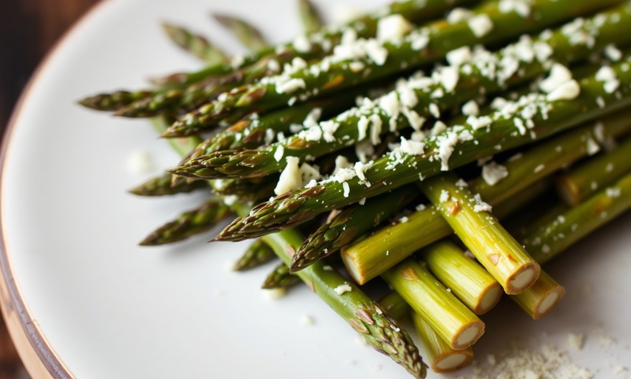 Incredible garlic parmesan roasted asparagus, a delicious side dish recipe.