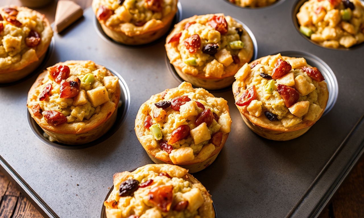 Savory Thanksgiving stuffing muffins, a delicious twist on tradition.