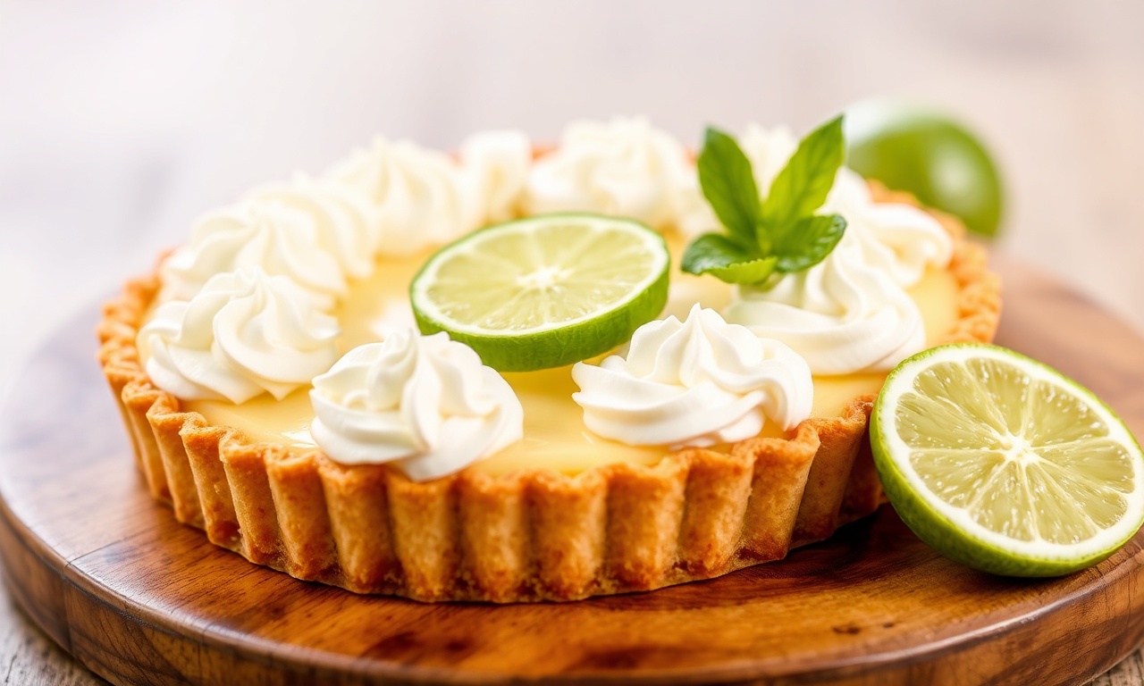 Zesty vegan key lime pie, refreshing dairy-free dessert.