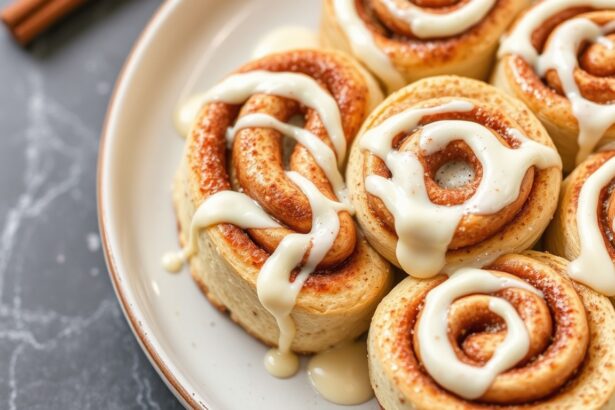 Irresistible fluffy vegan cinnamon rolls with creamy cashew icing.