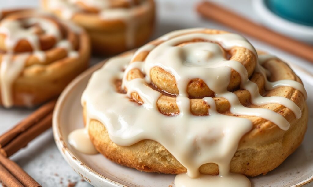 Irresistible fluffy vegan cinnamon rolls with creamy cashew icing.