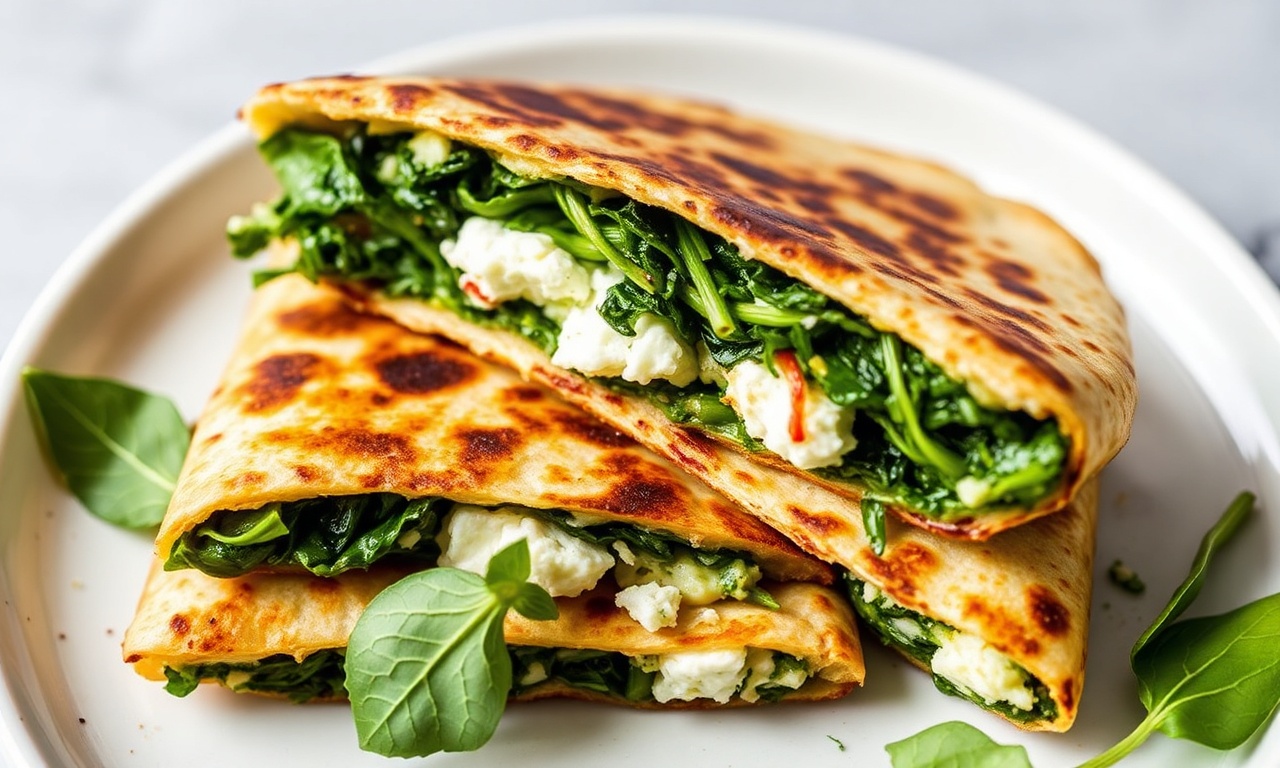 Spinach feta quesadillas: quick, tasty, and easy recipe.