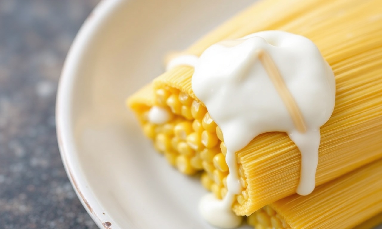 Sweet Corn Tamales with creamy drizzle recipe delight.