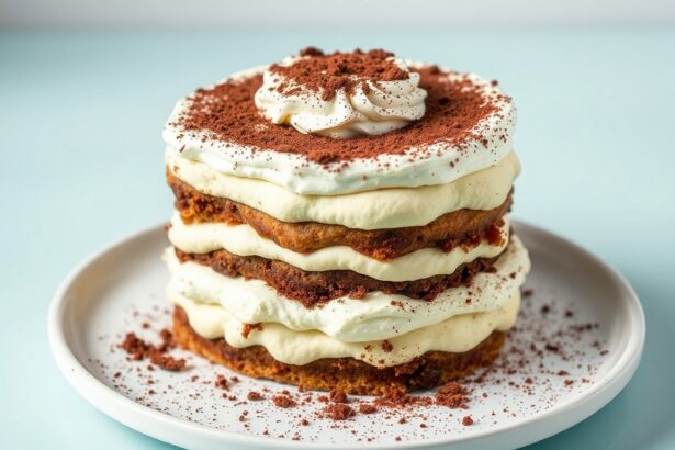 Decadent Tiramisu layer cake, a delicious dessert.