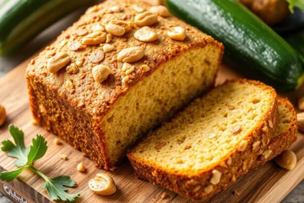 Keto zucchini bread with walnuts, a delicious low-carb treat.