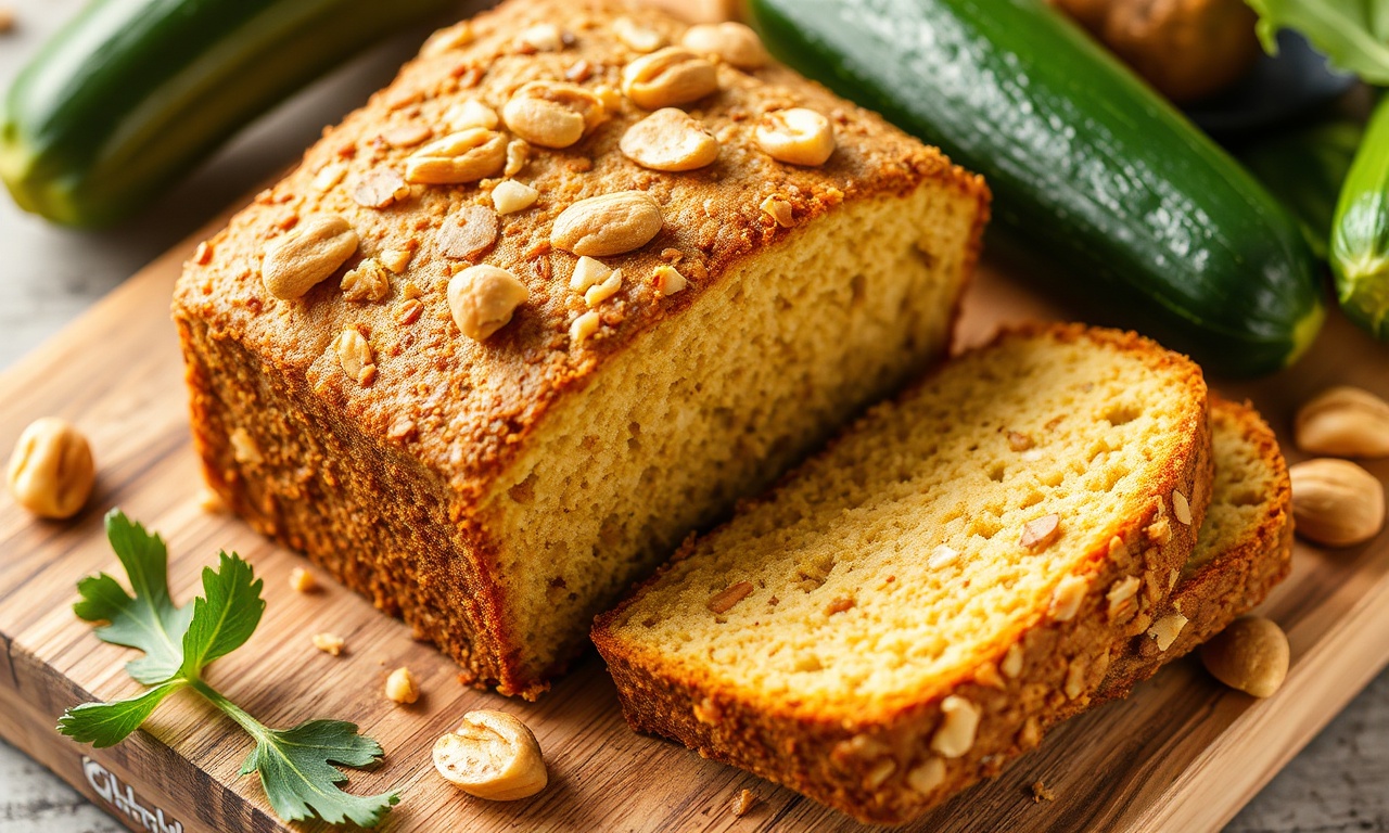 Keto zucchini bread with walnuts, a delicious low-carb treat.