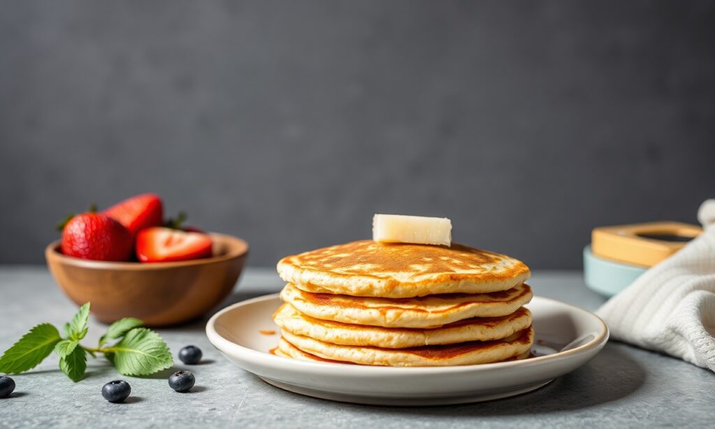 Power-packed protein pancakes baked on a sheet pan.