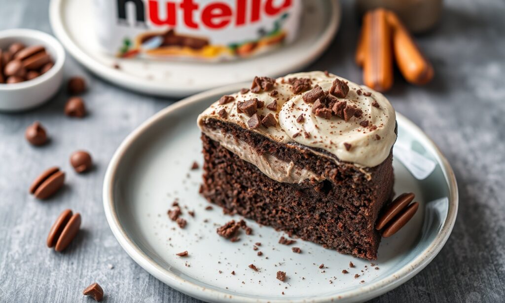 Decadent Nutella-stuffed chocolate cake: rich, luscious indulgence.