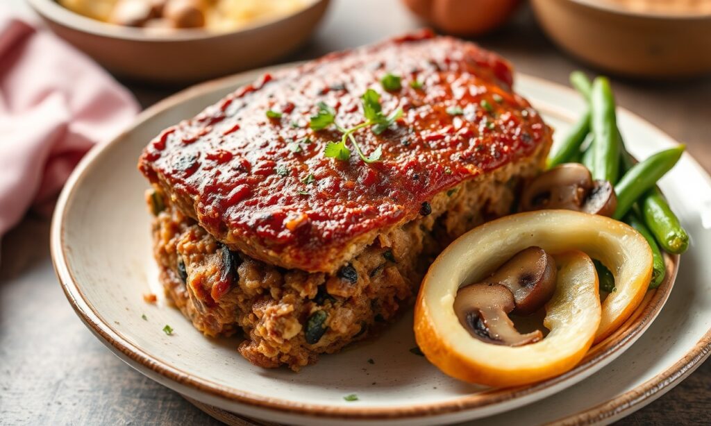 Savory turkey and mushroom meatloaf, a hearty comfort food classic.