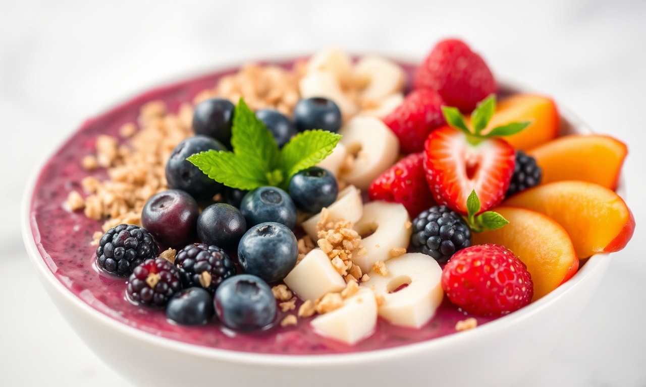 Vibrant Açaí Bowls with fresh fruit toppings.