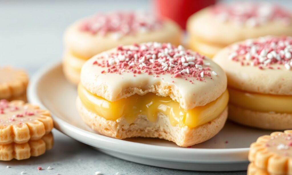 Irresistible Dulce — Irresistible dulche de leche alfajores: sweet, buttery cookies.