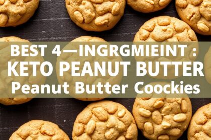 Simple keto peanut butter cookies, four ingredients, delicious and easy.