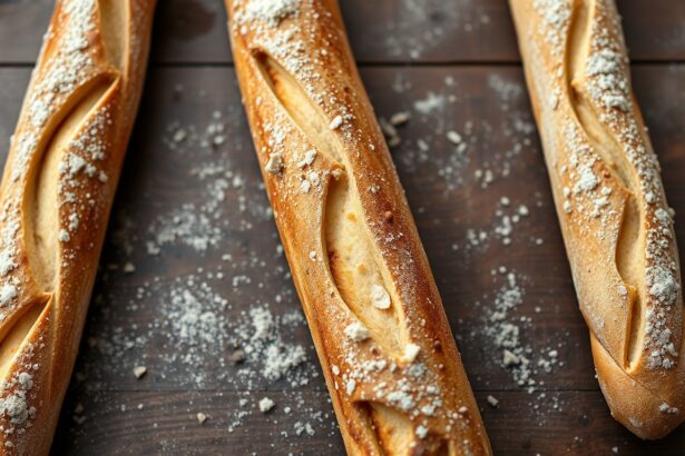 Timeless art of a golden French baguette, its rustic charm evident.