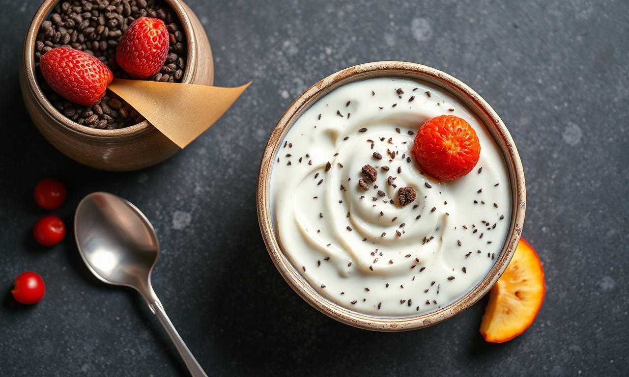 Power-packed cottage cheese and chia pudding breakfast bowl.