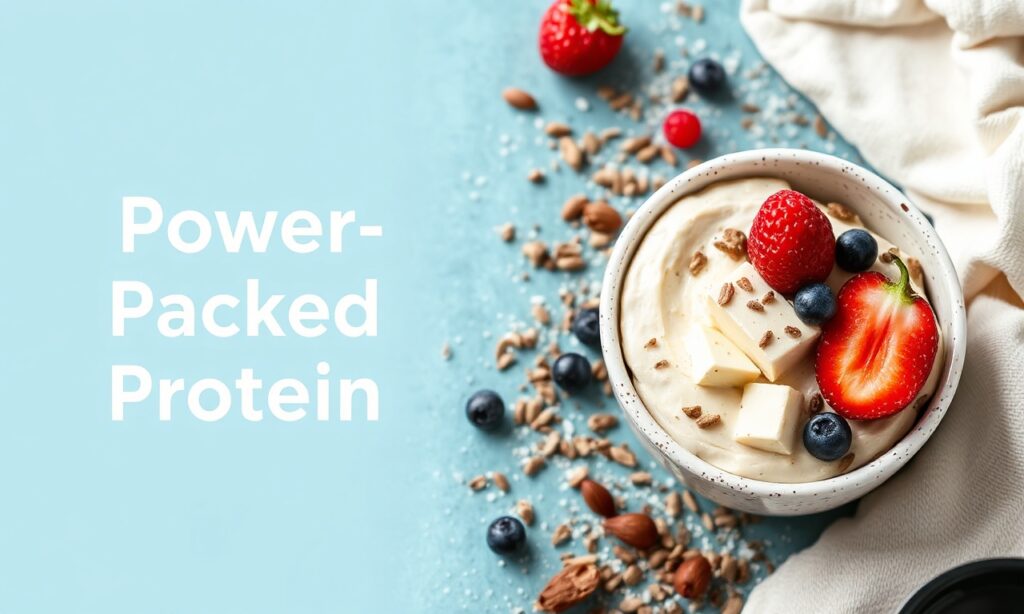 Power-packed cottage cheese and chia pudding for energy.