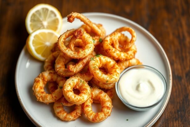 Golden crispy calamari with zesty lemon aioli.