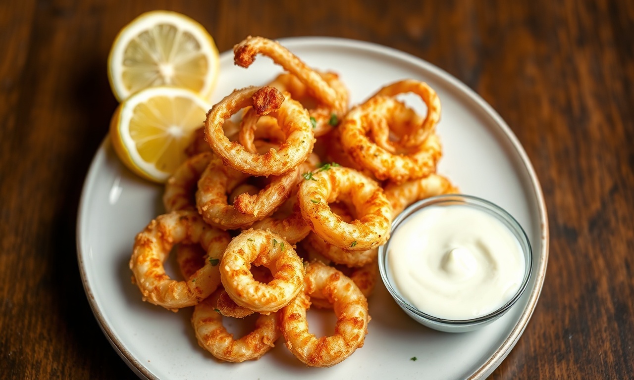 Golden crispy calamari with zesty lemon aioli.
