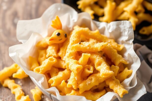 Crispy air fryer pasta chips in seven simple steps.