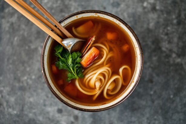 Rich noodle soup with savory seafood broth.