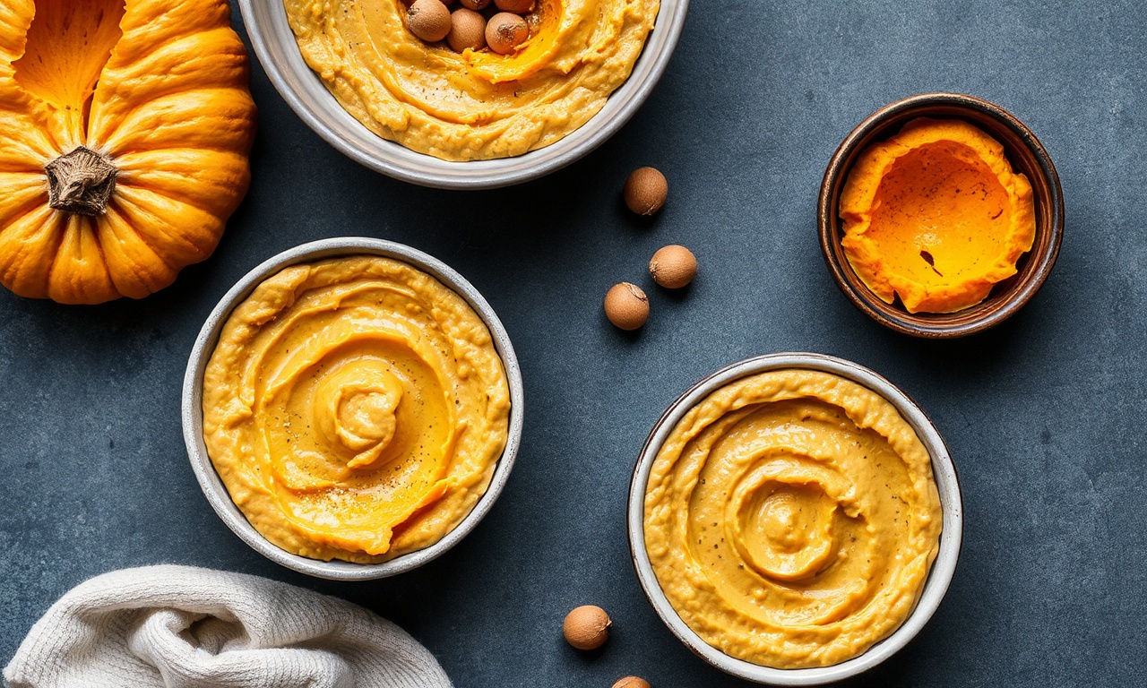 Cozy creamy butternut squash hummus recipe, perfect for dipping.